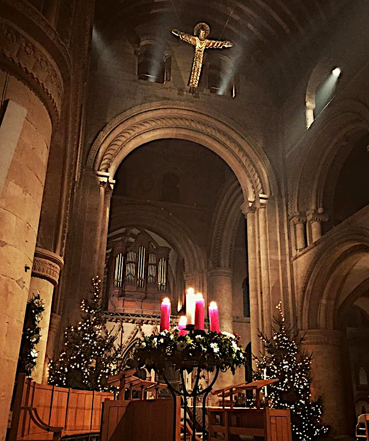 Advent candle at Southwell Minster